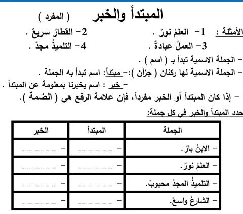 رابط تحميل مذكرة لغة عربية الصف السادس